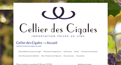 Desktop Screenshot of cellierdescigales.com
