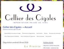Tablet Screenshot of cellierdescigales.com
